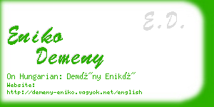 eniko demeny business card